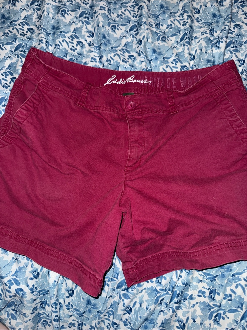 Eddie Bauer Women's Deep Burgundy Cotton Shorts